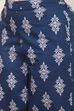 Navy Cotton Straight Printed  image number 2