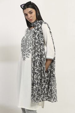 White Viscose Straight SET image number 7