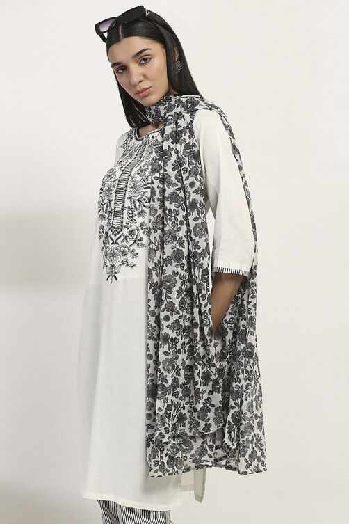 White Viscose Straight SET image number 7