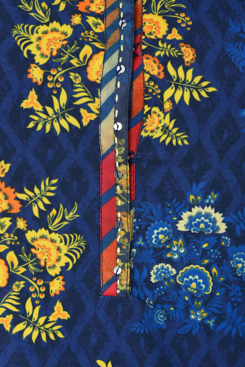 Indigo Straight Polyester Kurta image number 5