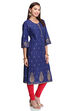 Orange Straight Cambric Cotton Kurta image number 2