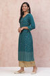 Dark Green Viscose Rayon Straight Kurta image number 3