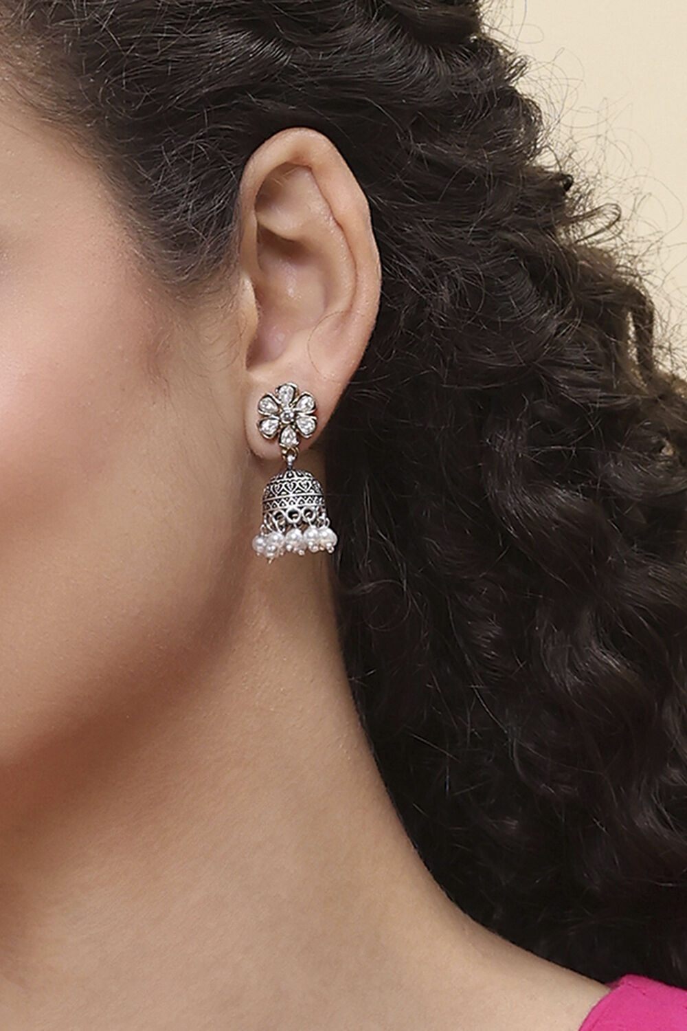 Silver Brass Jhumka image number 1