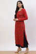 Black Jacquard Straight Kurta image number 2