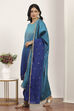 Blue Viscose Polyester Straight Suit Sets image number 3