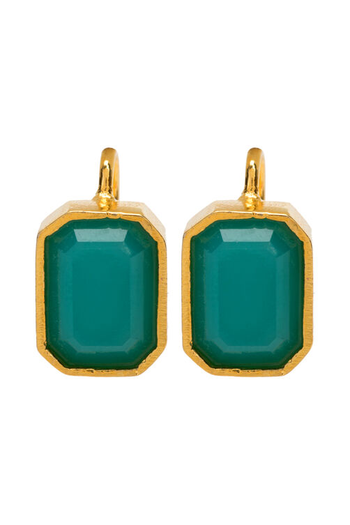 Aqua Metal Brass Earring image number 1