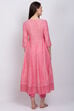 Pink Cotton Anarkali Kurta image number 4