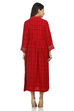 Maroon Flared Viscose Dress image number 4