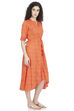 Orange A Line Cotton Dress image number 3