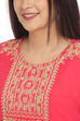 Pink Flared Polyester Kurta image number 1