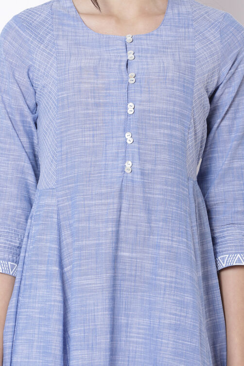 Blue Cotton Kurta image number 1