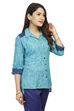Turq Cotton Net Straight Indie Top image number 2