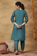 Aqua Printed Viscose Rayon Straight Kurta Set image number 5