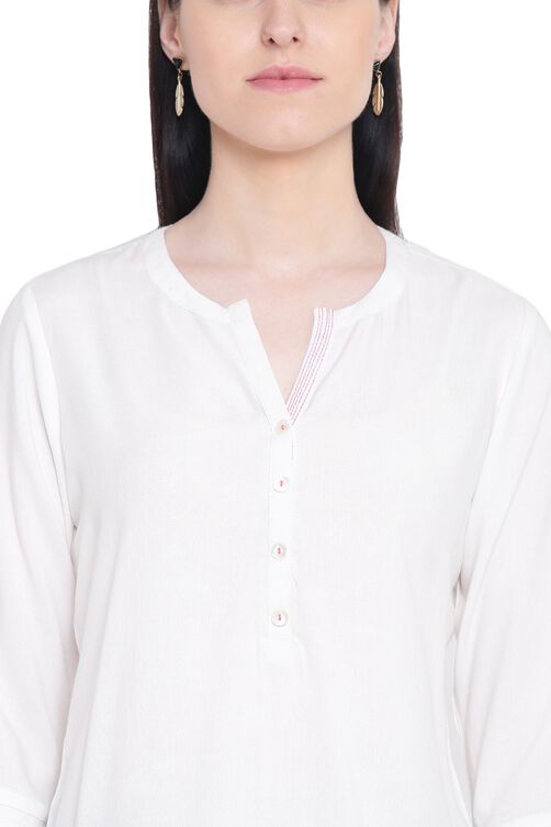 White Viscose Indie Top image number 1