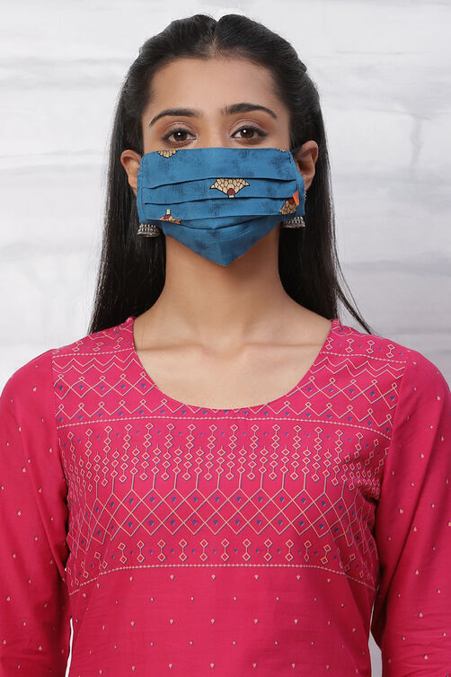Maroon Viscose Rayon Face Mask image number 0