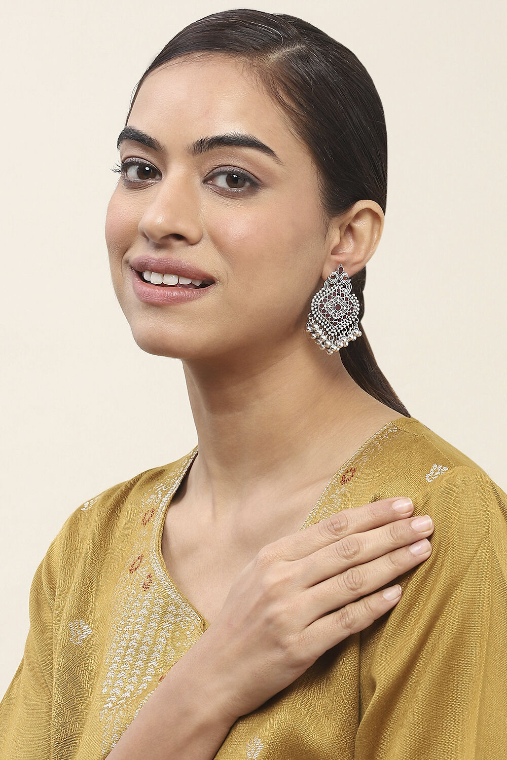 Purple-Maroon Oxidize Alloy Danglers image number 3