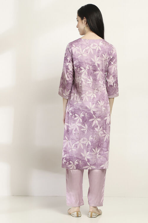Mauve Cotton Straight Set image number 4