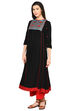 Black Kalidar Viscose Kurta image number 2