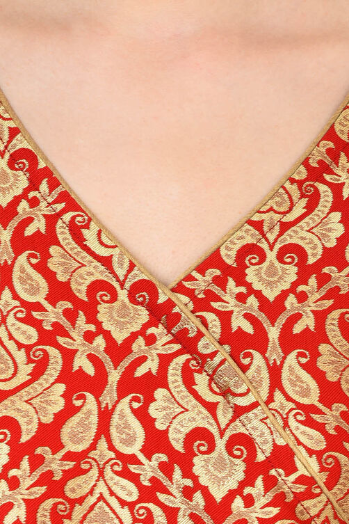 Red Anarkali Polyester Kurta image number 5