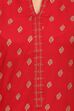 Red Straight Viscose Kurta image number 4