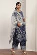 Blue Cotton Straight Suit Sets image number 6