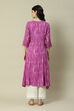 Purple Viscose Straight Printed Kurta image number 4