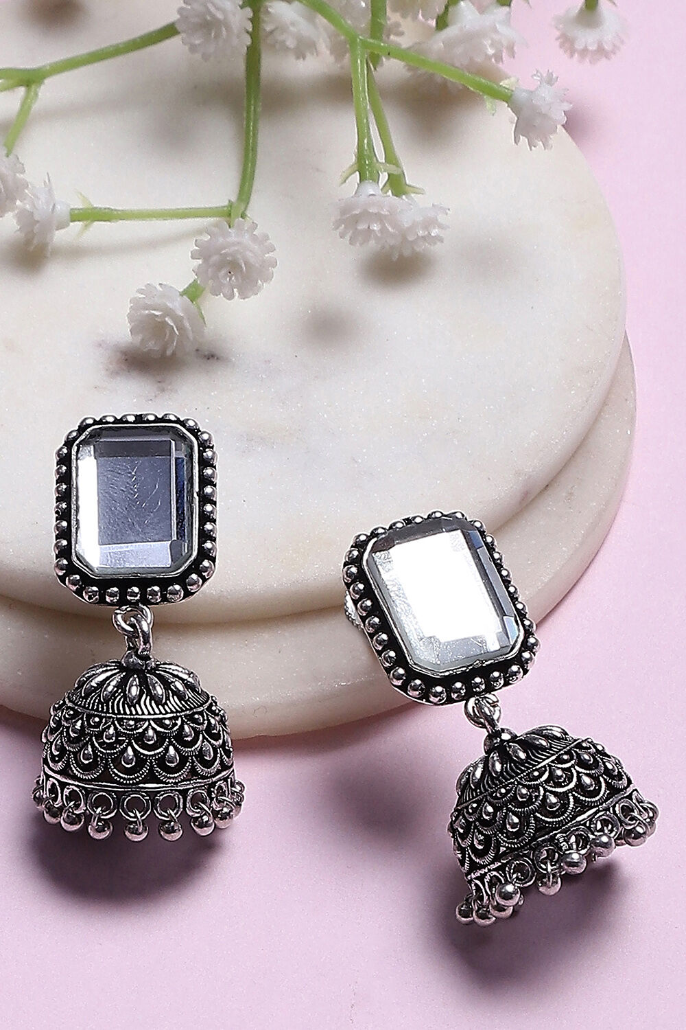 White Brass Jhumka image number 0