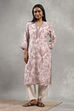 Off White Viscose Rayon Printed Straight Kurta image number 5