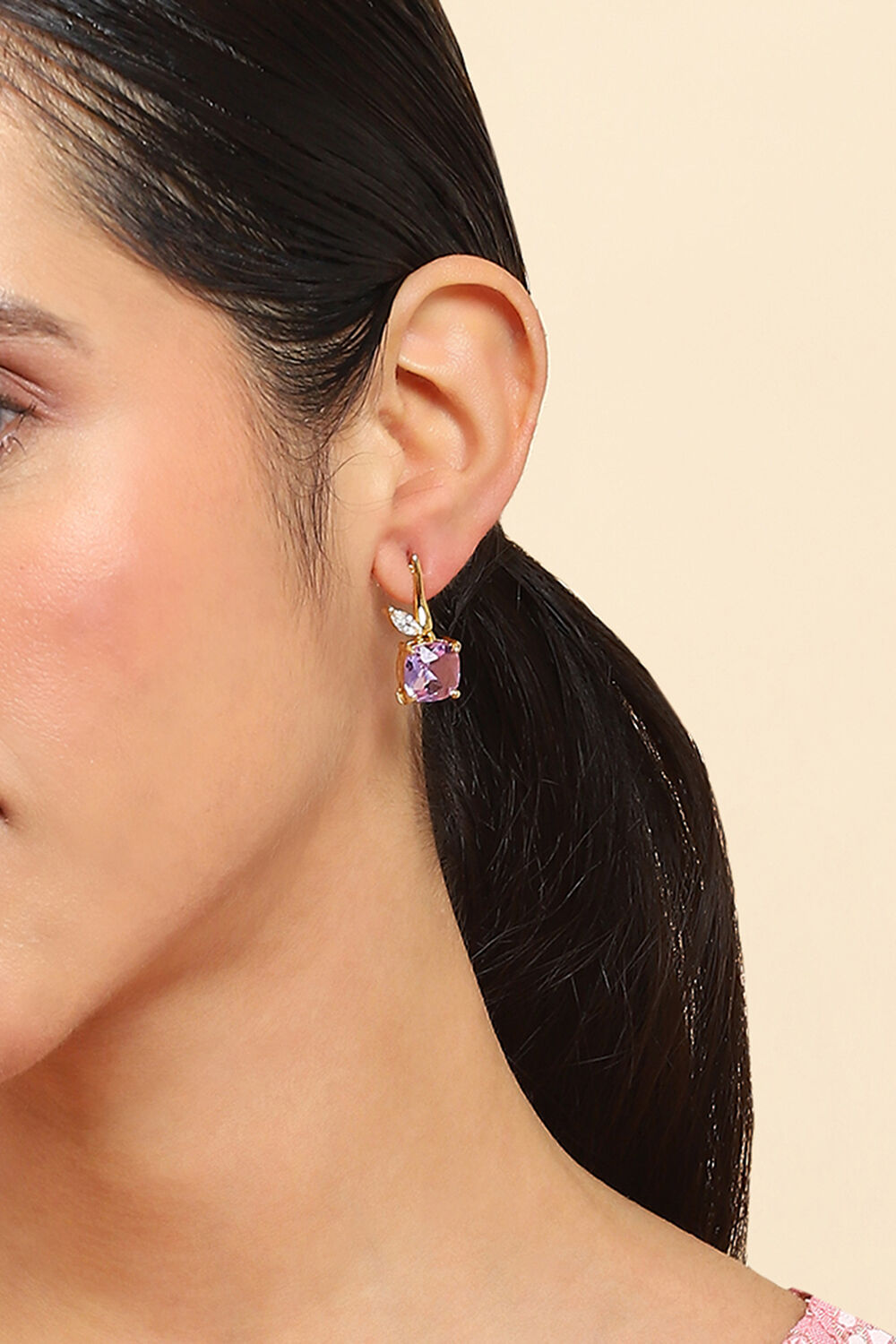 Light Purple Brass Jhumka image number 1