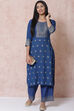 Indigo LIVA Straight Kurta image number 0