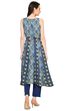 Indigo Kalidar Polyester Kurta image number 4