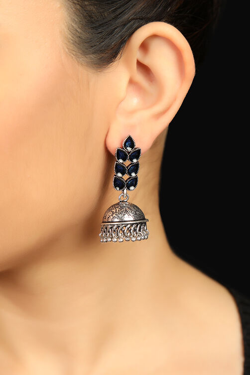 Blue Metal Brass Earrings image number 0