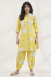 Yellow Viscose Rayon Straight Printed  image number 6
