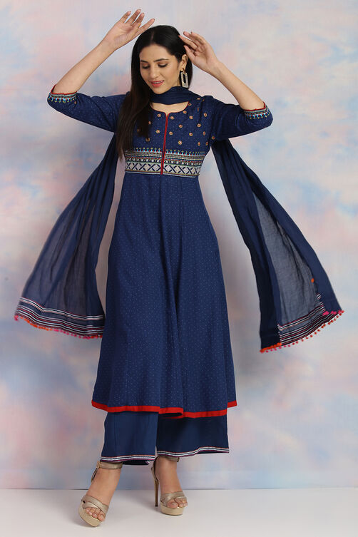 Indigo Cotton Voile Dupatta image number 0