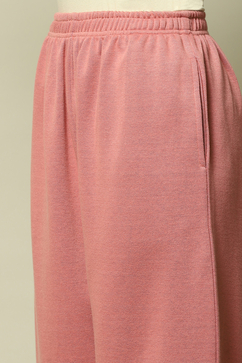 Peach Jacquard Straight Printed Kurta Palazzo Suit Set image number 2