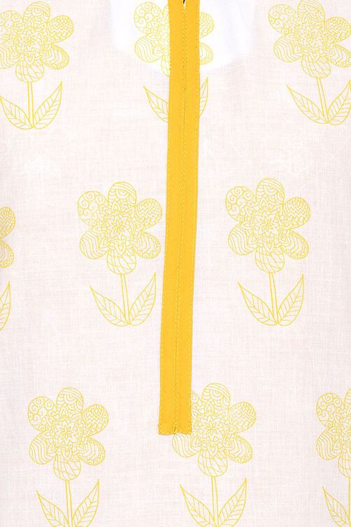 White Straight Cotton Kurta image number 1