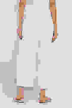 White Solid Straight Palazzos image number 5