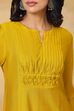 Yellow Viscose Blend A-Line Solid Suit Set image number 1