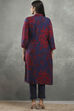 Blue Viscose Rayon Printed Straight Kurta image number 3