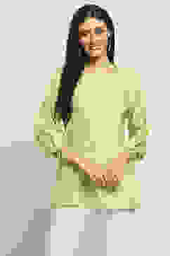 Lime Green Viscose Rayon Straight Kurti image number 5