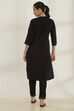 Black Viscose Blend Straight Solid Kurta image number 4