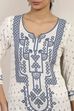 White Viscose Rayon Straight Kurta Pants Set image number 1