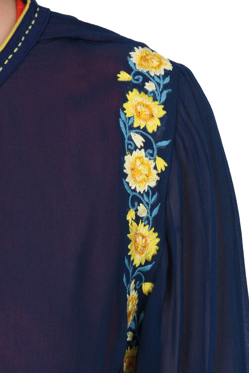 Indigo Straight Viscose Kurta image number 5