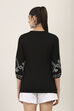 Black Rayon Straight Tops image number 3
