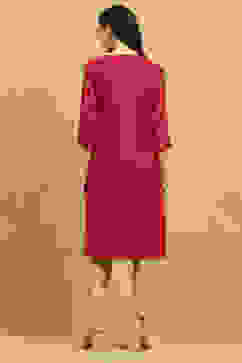 Pink Printed Straight Kurta image number 3