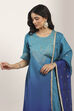 Blue Viscose Polyester Straight Suit Sets image number 7