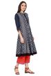 Black Kalidar Cotton Kurta image number 2