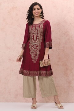 Pink A-Line Kurta image number 5