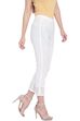 White Cotton Flex Slim Pants image number 3