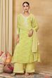 Light Green Polyester A-Line Printed Suit Set image number 7